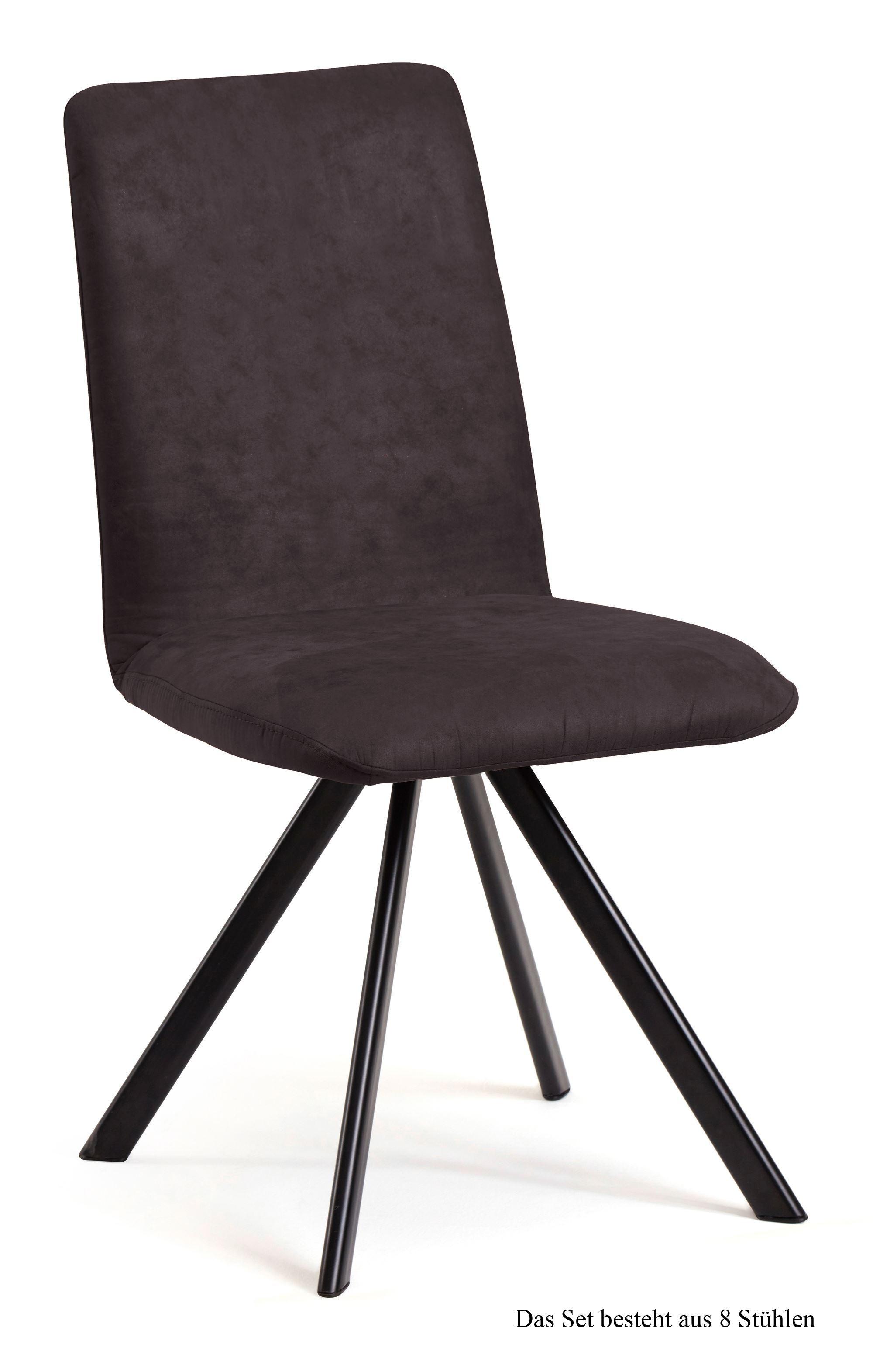 ESSZIMMERSTUHL drehbar (8er-Set) Denny 47x92x60 Schwarz/Espresso - Dunkelbraun/Schwarz, Kunststoff (60/92/47cm) - 58aufmkessel