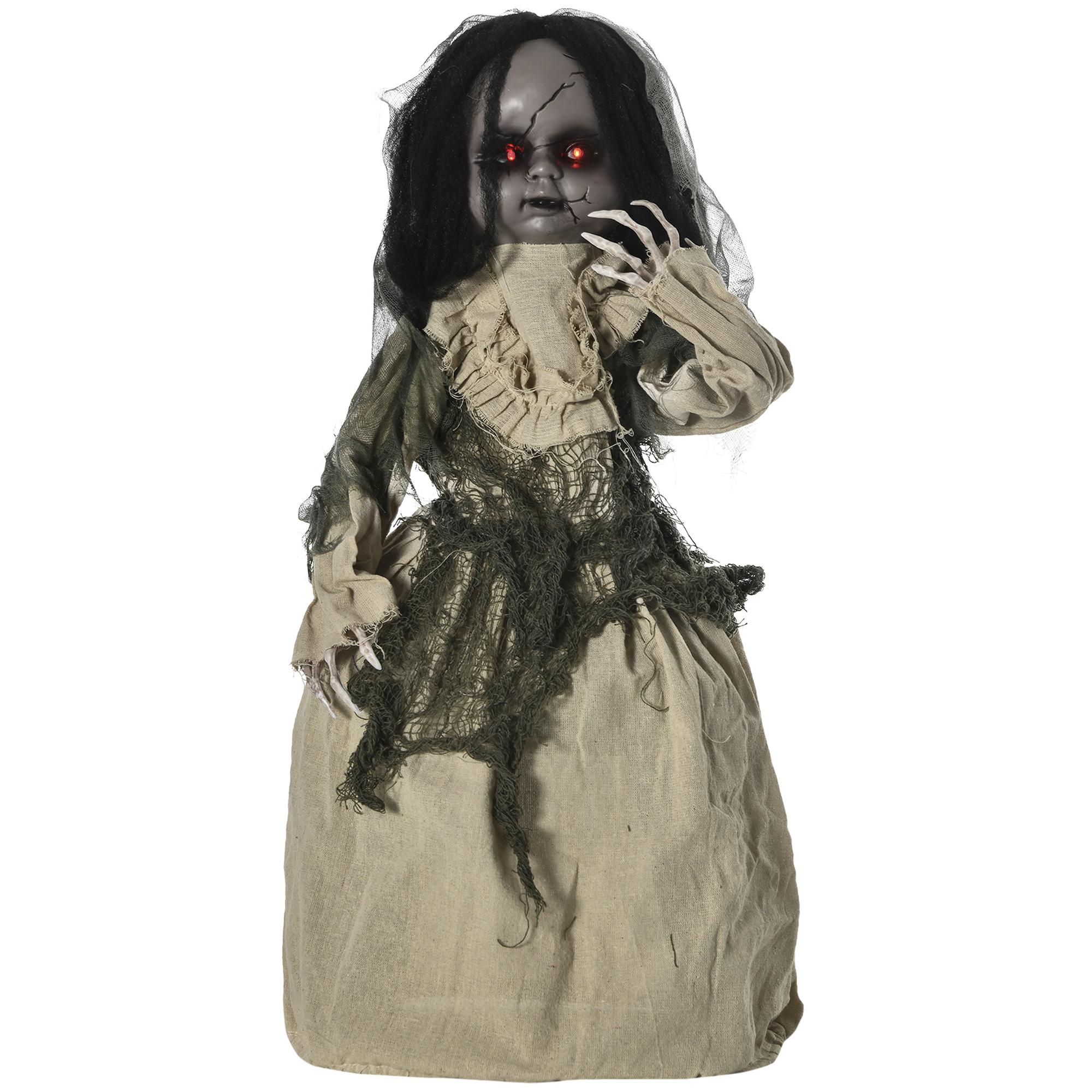 83CM Halloween Dekoration Geisterpuppe mit Spezialeffekten und Soundfunktion - Multicolor, Kunststoff (23/83/80cm) - Outsunny