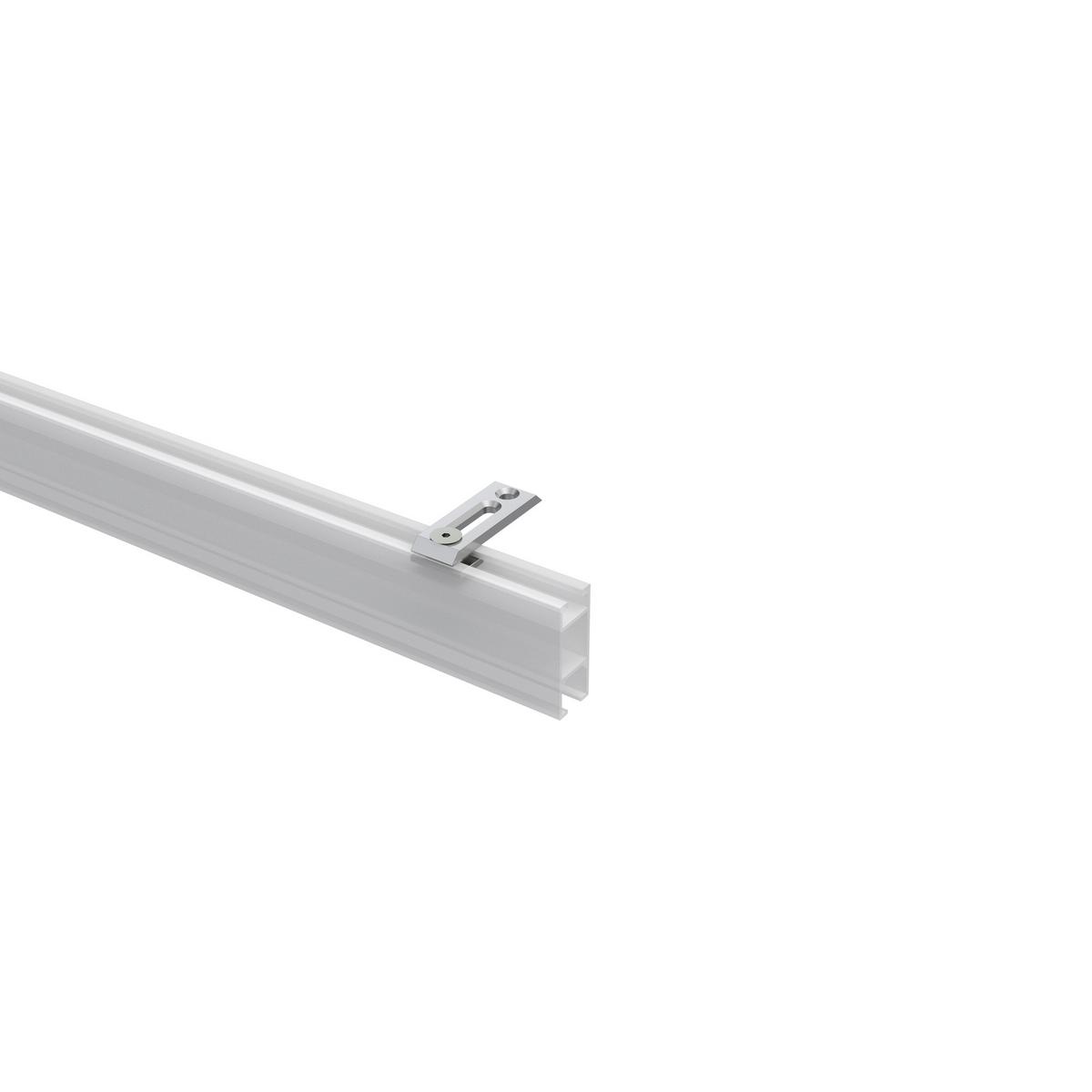 DECKENTRÄGER FÜR GARDINENSTANGEN INNENLAUF 14x35 mm, Smartline (Universal) 1-/2-läufig Langloch, Verzinkt, Packung 2 Stück - Silberfarben, Metall (4/0.5/1.2cm) - INTERDECO