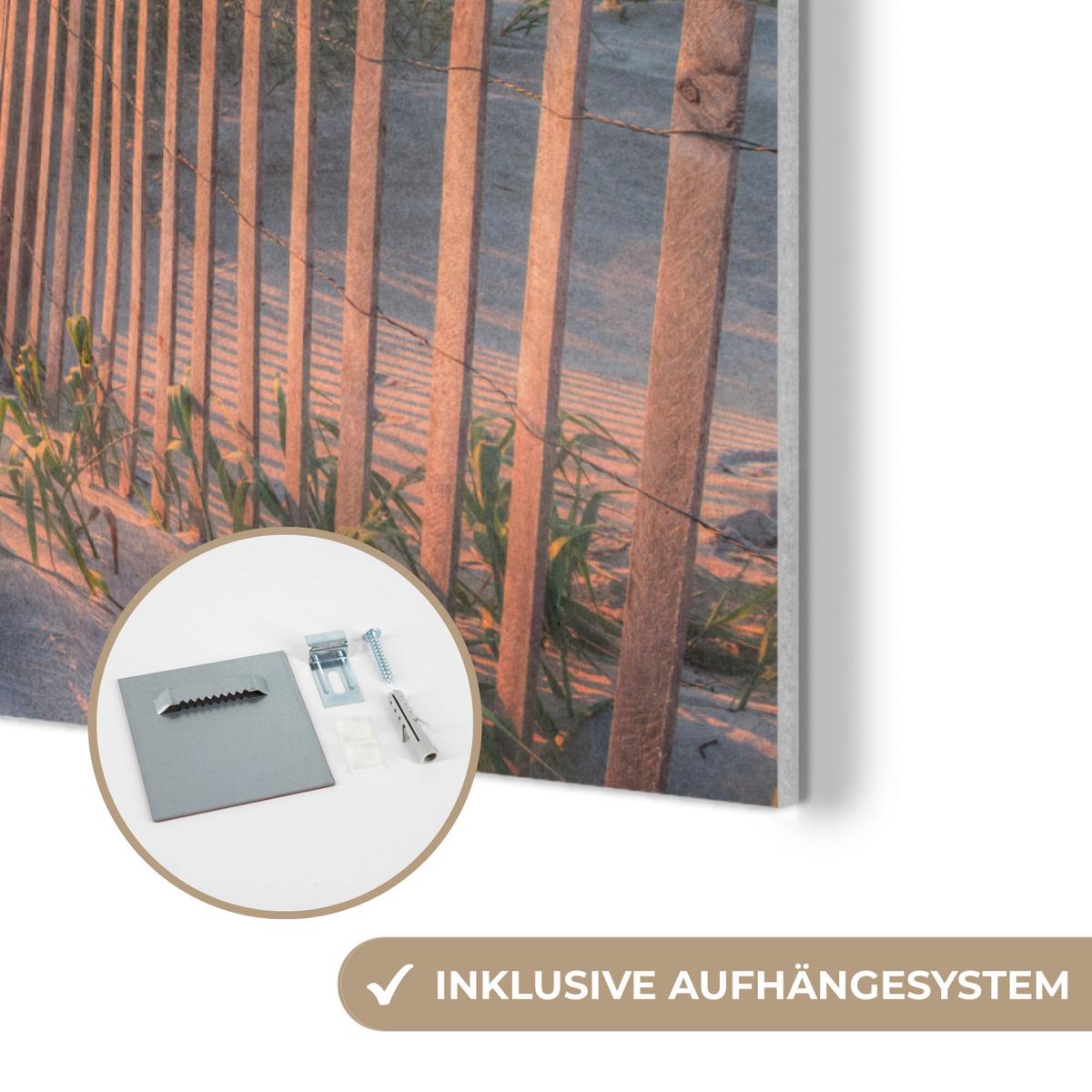AKUSTIKBILD Strand - Meer - Düne - Sonnenuntergang - Landschaft Wanddeko 70x50 cm - Beige, Kunststoff (70/50/0.9cm) - MuchoWow