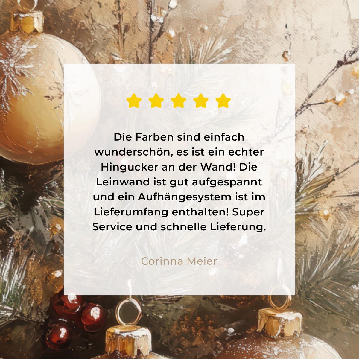 LEINWANDBILD Weihnachten - Kugeln - Beige - Gold Wandbild Wohnzimmer 60x80 cm - Goldfarben, Textil (60/80cm) - MuchoWow
