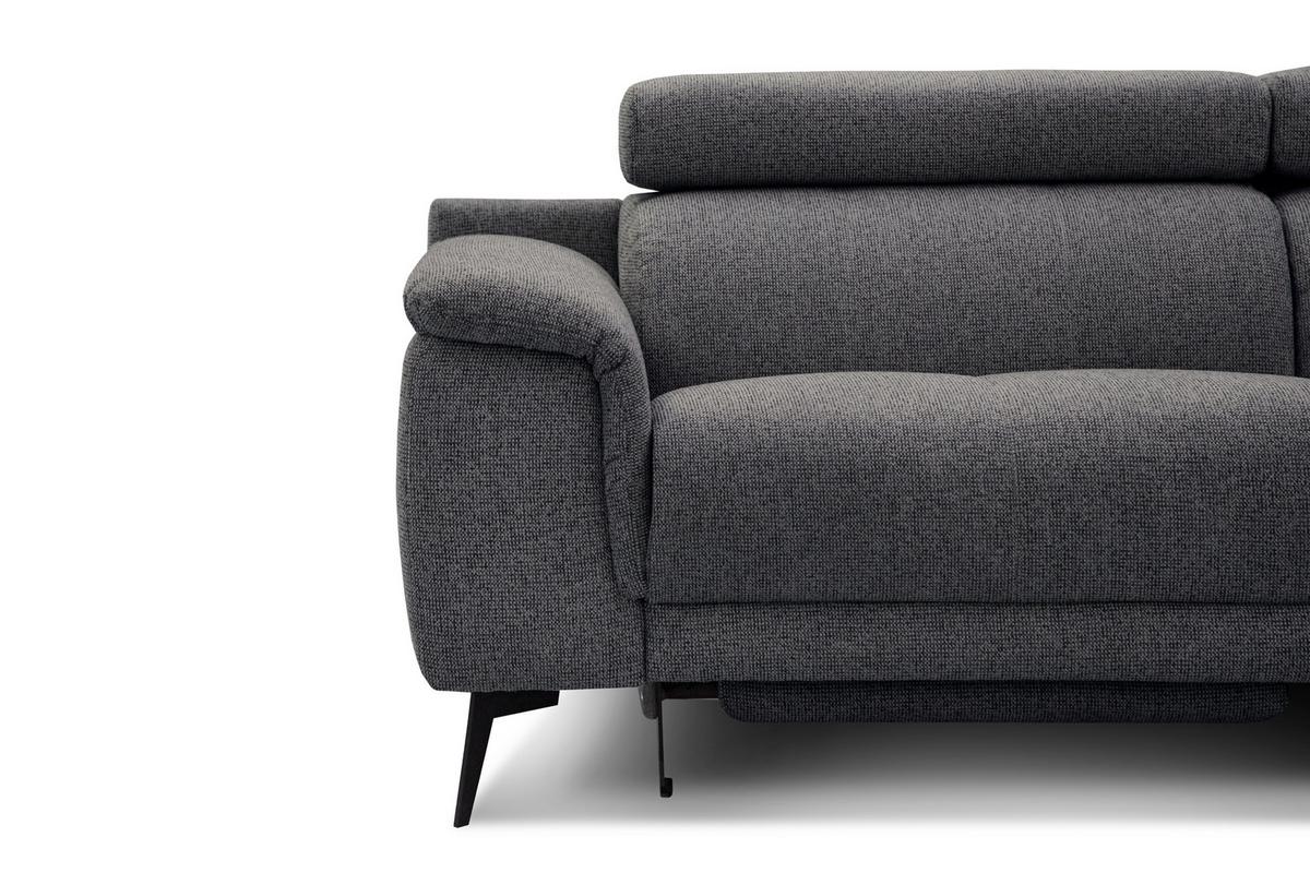 ECKSOFA FIERO 5-Sitzer mit 1 Relaxfunktion, dunkelgrau - Dunkelgrau, Holzwerkstoff/Textil (290/228cm) - Wozimo