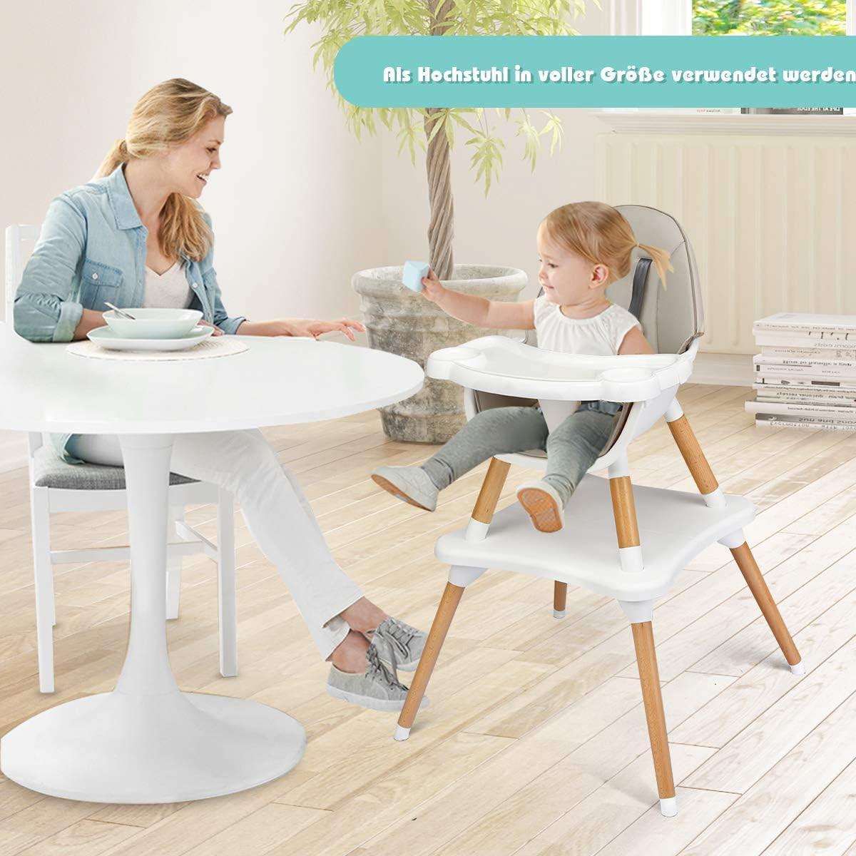 BABYHOCHSTUHL Grau - Grau, Kunststoff (62/100/62cm) - COSTWAY