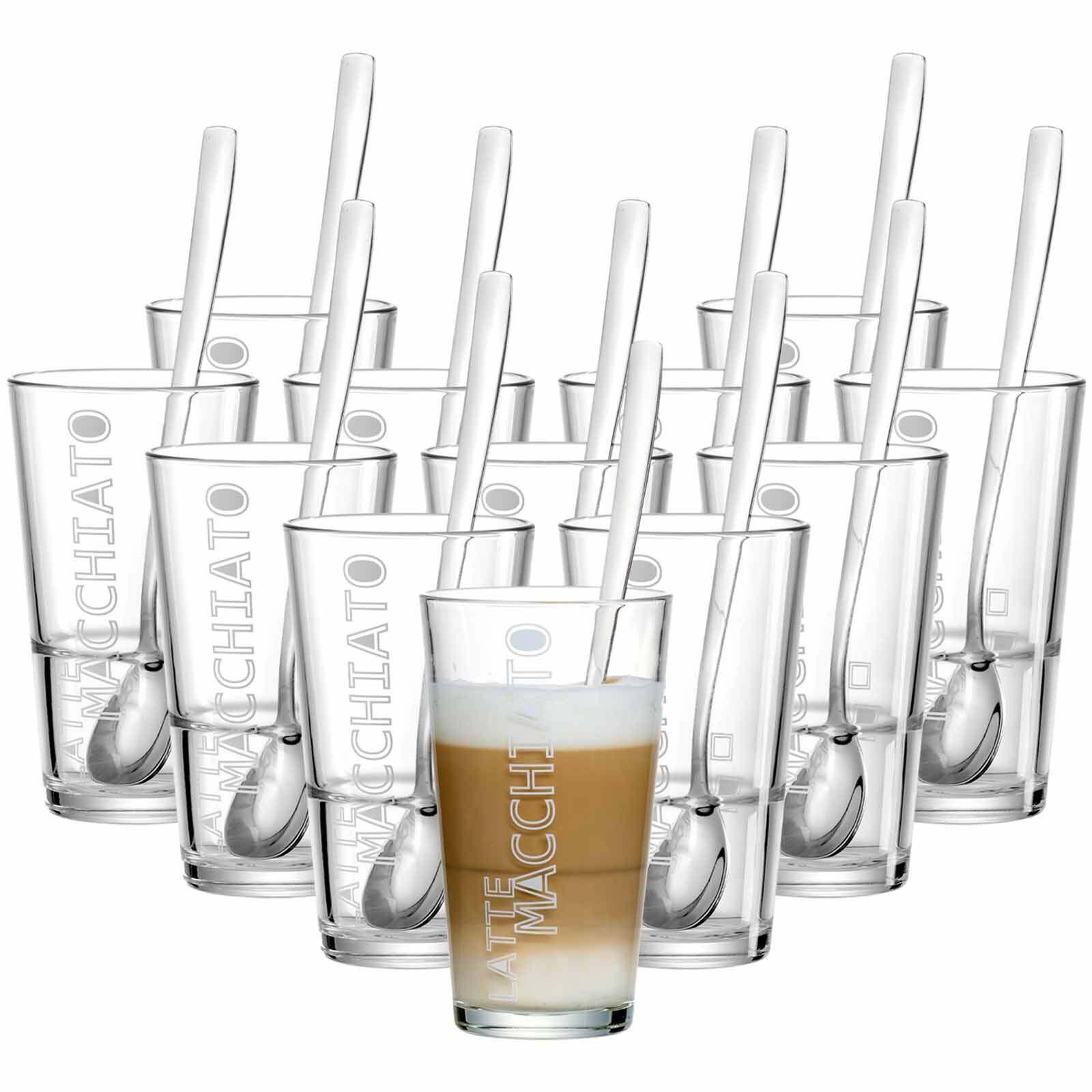 LATTE MACCHIATO GLÄSER + LÖFFEL Lena transparent 350 ml 12er Set - Transparent, Glas (0.35L) - Ritzenhoff Breker