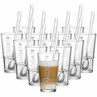 LATTE MACCHIATO GLÄSER + LÖFFEL Lena transparent 350 ml 12er Set - Transparent, Glas (0.35L) - Ritzenhoff Breker