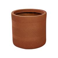 BLUMENTOPF goldbraun rund 31/31/31 cm Voula - Braun, Naturmaterialien (31cm) - Beliani