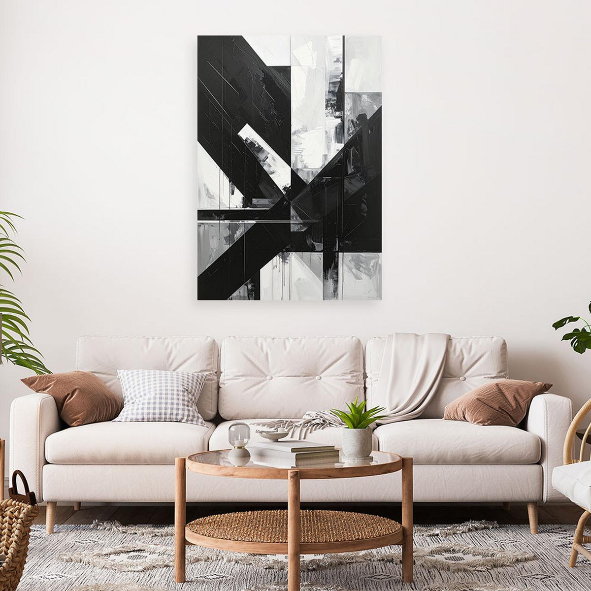 LEINWANDBILD 3D und geometrisch 40x60cm - Schwarz, Textil (40/60cm) - Feeby