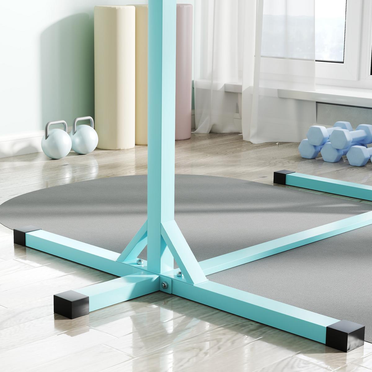 GYMNASTIK-TURNRECK Stahl Buchenholz Hellblau - Hellblau, Metall (121/194cm) - HOMCOM