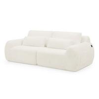2-SITZER SOFA in Beige aus Kunstfell mit USB-Anschluss & Seitentasche - Beige, Textil (101/81/208cm) - Urban Meuble