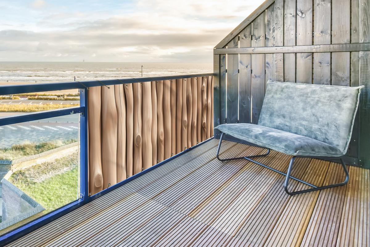 BALKON-SICHTSCHUTZ Holz - Stiel - Hellbraun Balkon Deko 300x130 cm - Ahornfarben, Kunststoff (300/130cm) - MuchoWow