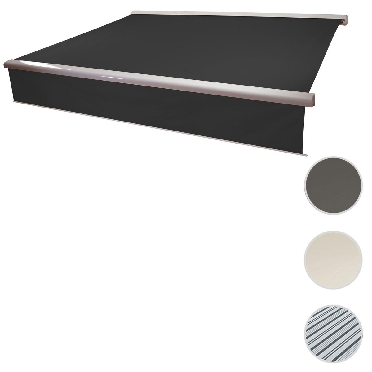 KASSETTEN-MARKISE VOLANT AUSFAHRBAR Anthrazit - Anthrazit, Textil (400/15/300cm) - MCW