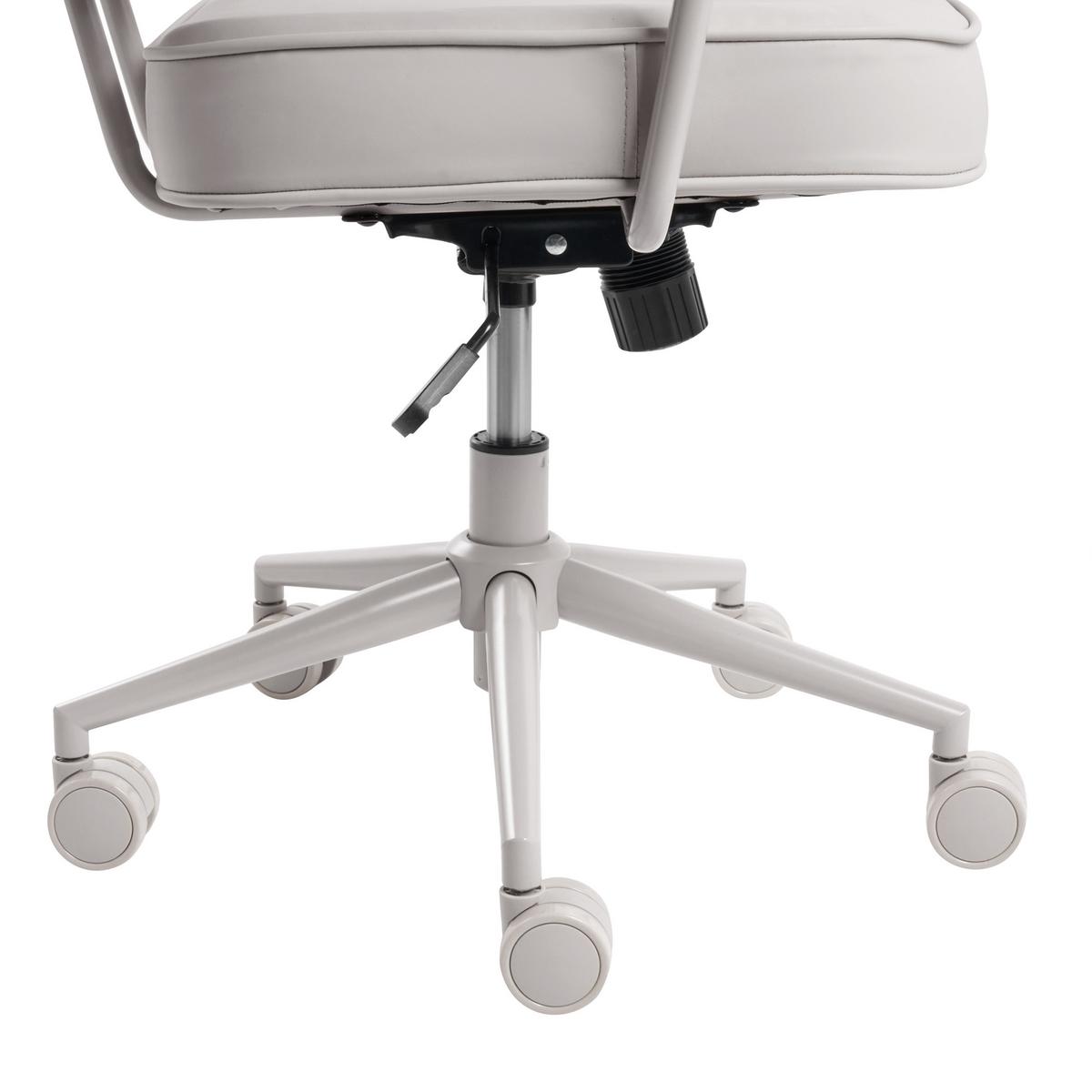 SCHREIBTISCHSTUHL Kunstleder Grau Paramus - Taupe, Kunststoff (60/81/65cm) - Beliani