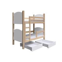 ETAGENBETT LEONE mit Bettkasten 80x180 cm Kieferfarben - Weiß/Kieferfarben, Holz (80/180cm) - MASSENO