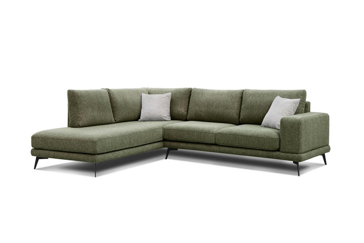 ECKSOFA MEDIOLANE 5-Sitzer, olivgrün - Olivgrün, Holzwerkstoff/Textil (219/282cm) - Wozimo