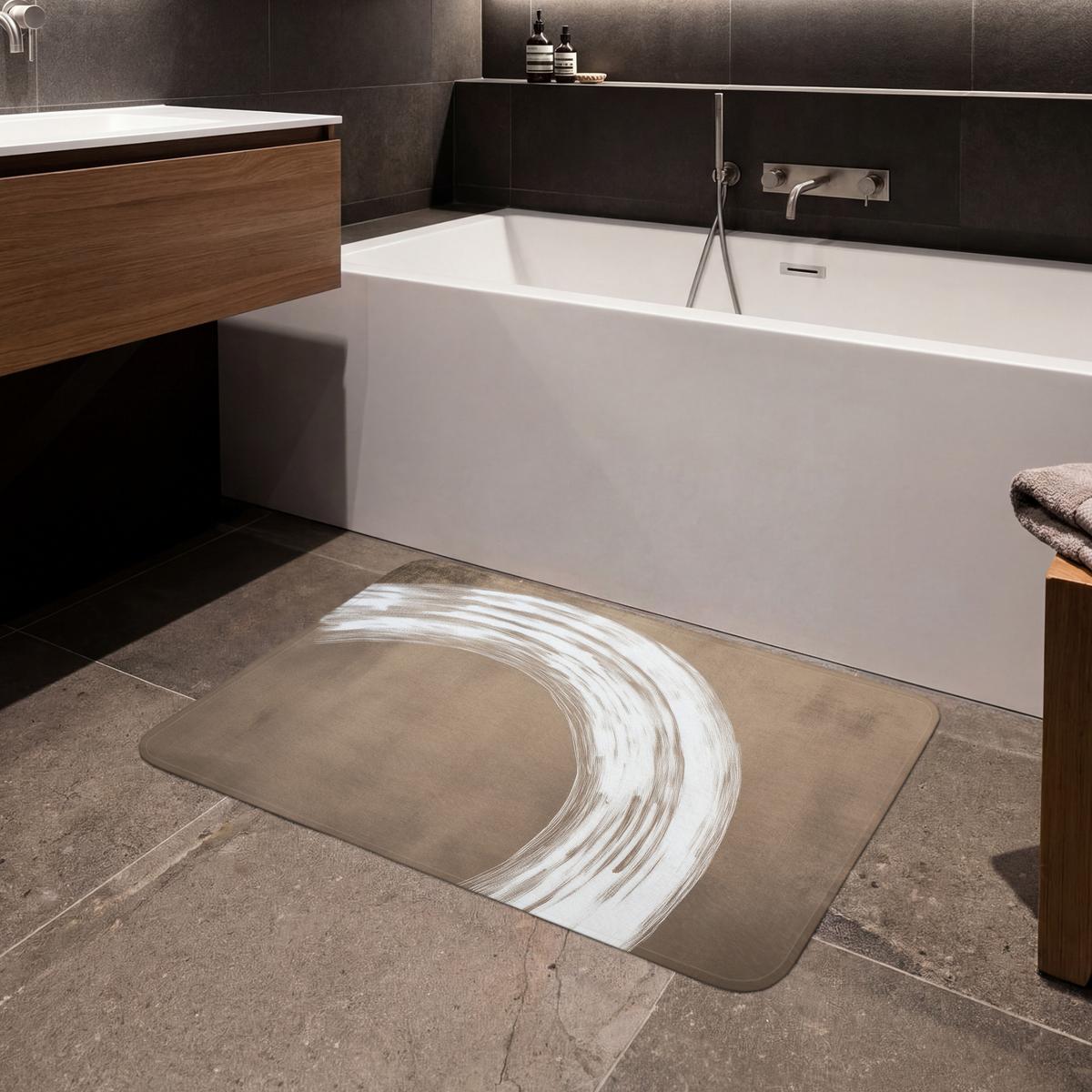 BADEMATTE Farbe - Braun - Japandi 90x60 cm - Mokka, Textil (90/60cm) - OnlyWow