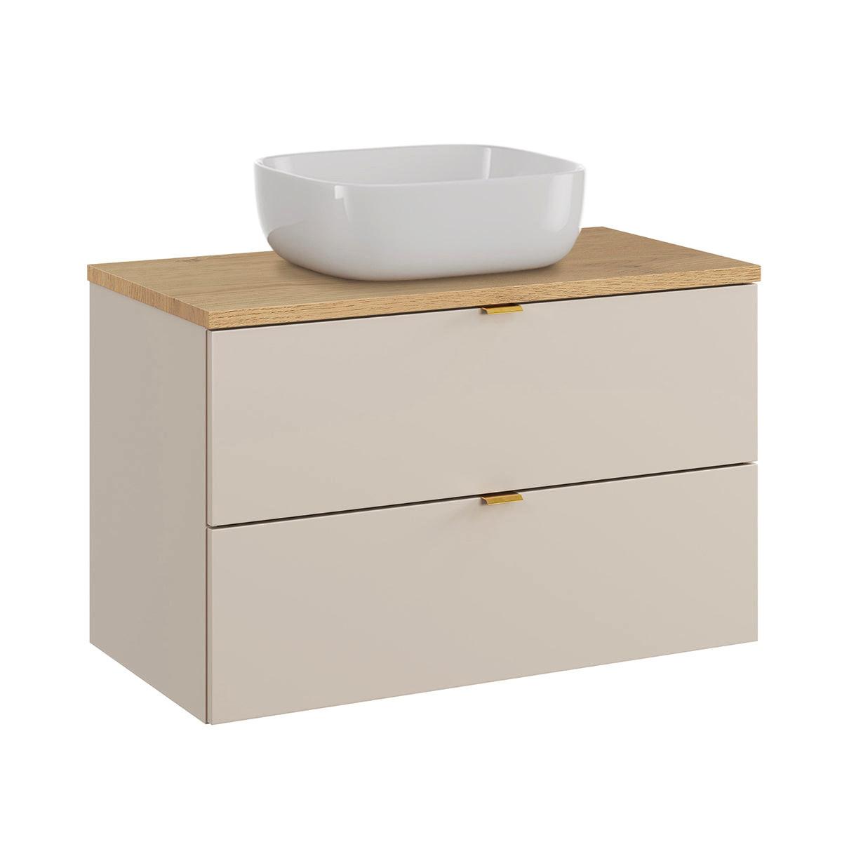 BADMÖBEL 80.6cm Azel 2er-Set Kaschmir - Beige, Holzwerkstoff (80.6/52/46cm) - Petits-meubles