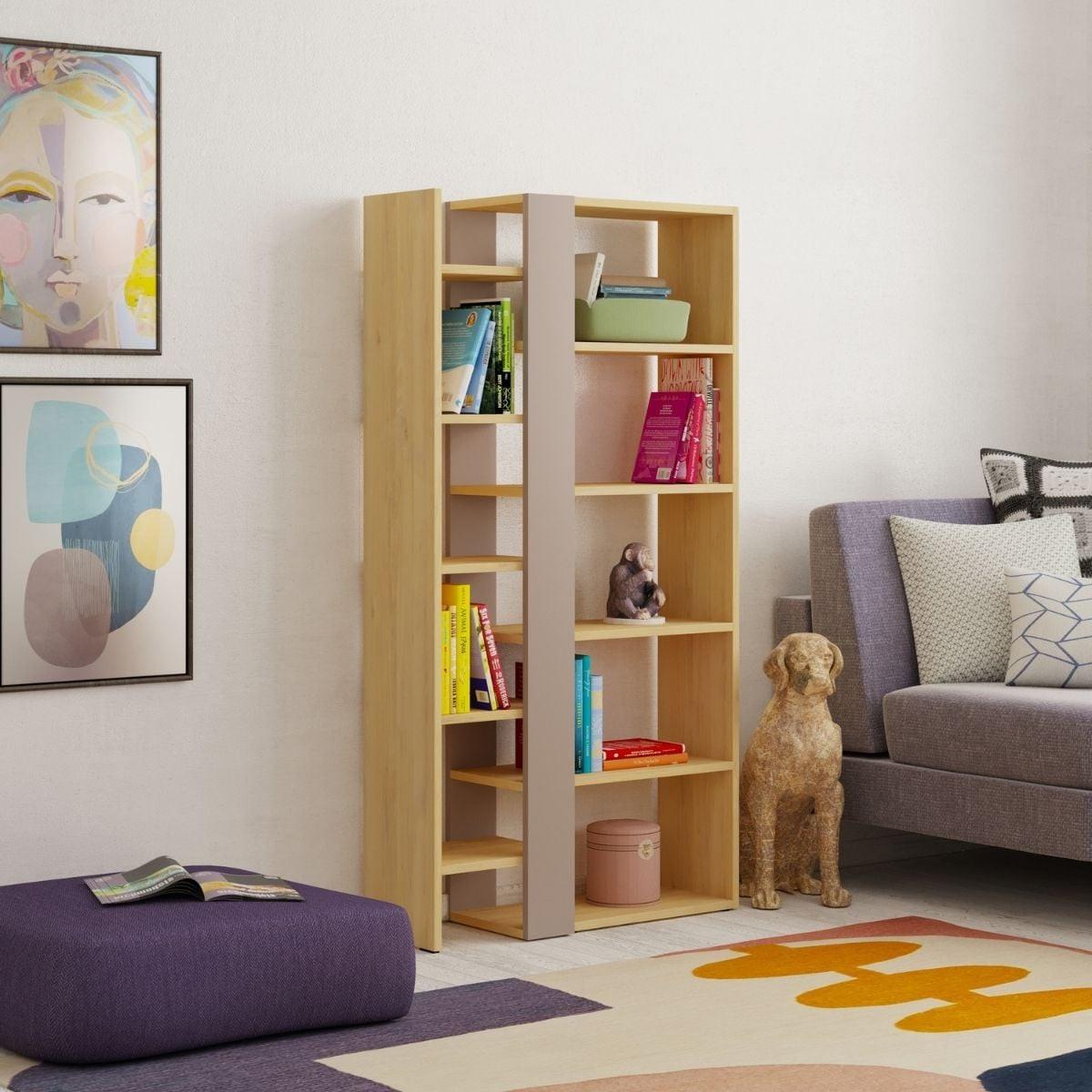 BÜCHERREGAL 5 Ebenen L80 x H152 cm - Axel - Eichefarben, Holzwerkstoff (29.5/152/31cm) - Calicosy