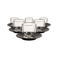 ESPRESSOGLÄSER MIT UNTERTASSEN Manufacture Rock Glow transparent 60 ml 6er Set - Transparent, Glas/Keramik (12.1/8.6/12.1cm) - Villeroy & Boch