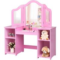 SCHMINKTISCH Set für Kinder Pink - Pink, Holz (107/117/40cm) - COSTWAY