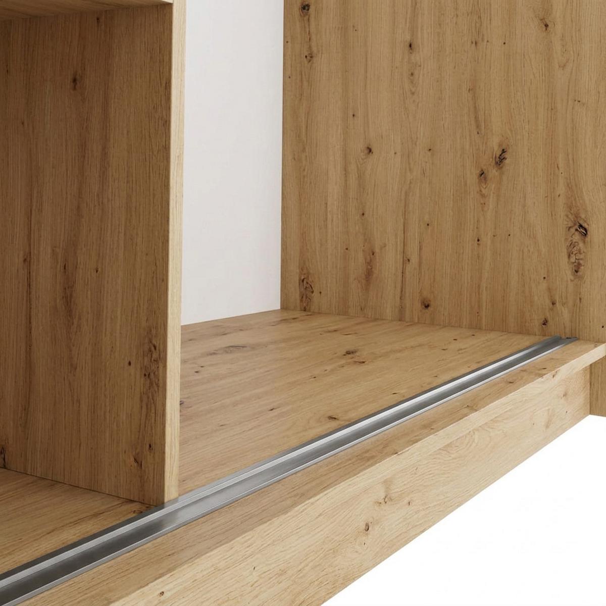 SCHWEBETÜRENSCHRANK Debra mit 2 Türen, 160/216/61 eiche Artisan mit Spiegel - Eiche Artisan, Holzwerkstoff (160/216/61cm) - Beautysofa