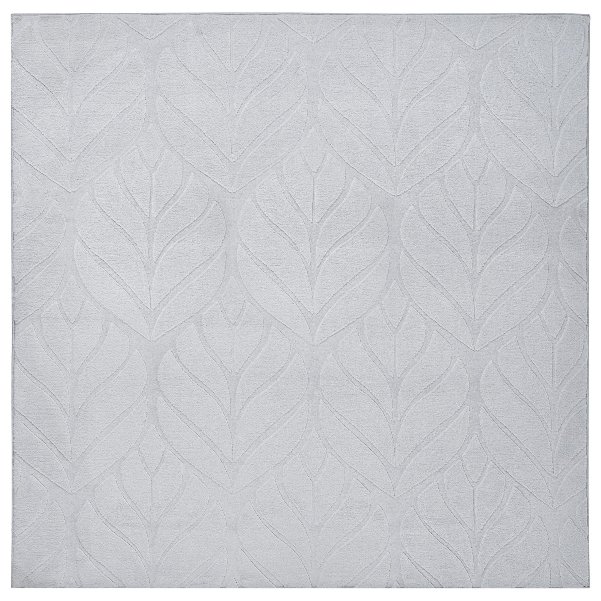 KUNSTFELLTEPPICH Hellgrau 160/160 cm Mitchell - Hellgrau/Grau, Kunststoff (160/160cm) - Beliani