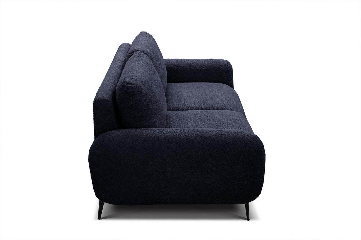 SOFA FEBE 3-Sitzer, marineblau - Schwarz/Dunkelblau, Holz/Textil (190/82/96cm) - Wozimo