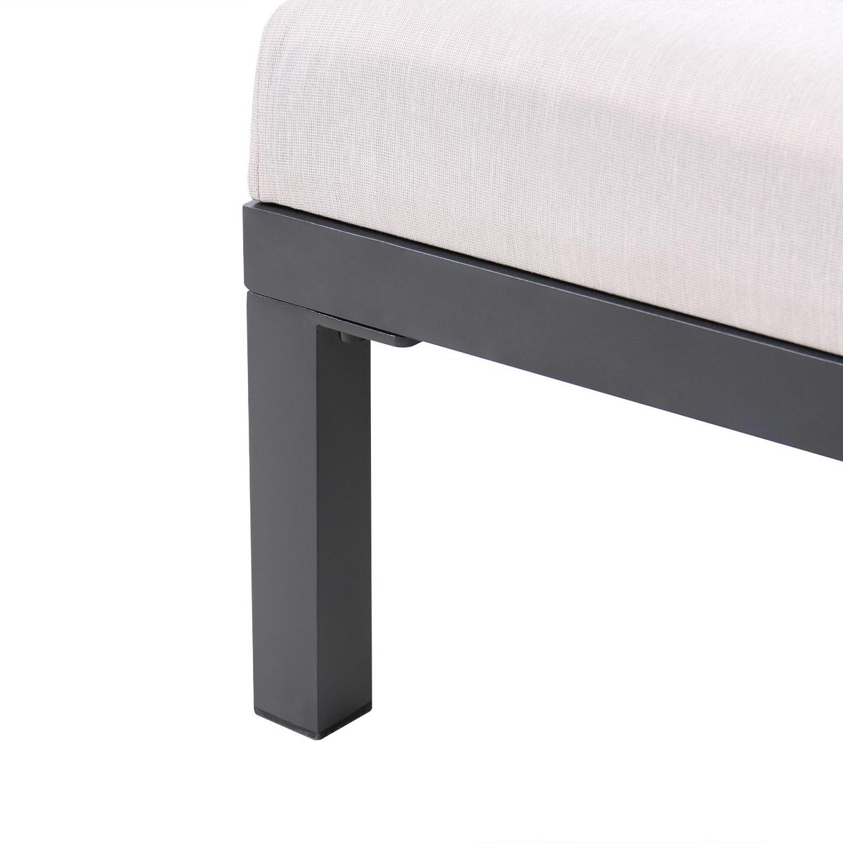 SONNENLIEGE mit Kissen Hellbeige Lariano - Beige, Metall (72/37/204cm)