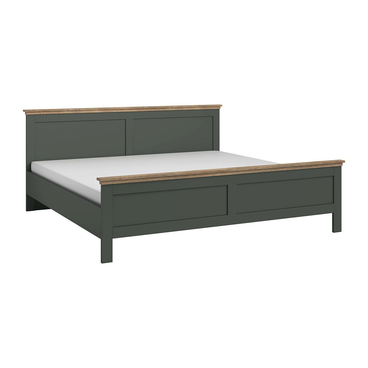 BETT 180/200 Martin Grün und Holz - Grün, Holzwerkstoff (180/200cm) - Petits-meubles