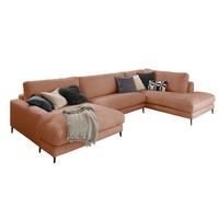 WOHNLANDSCHAFT CARA Braun Cord - Schwarz/Braun, Textil (341/84/223cm) - KAWOLA