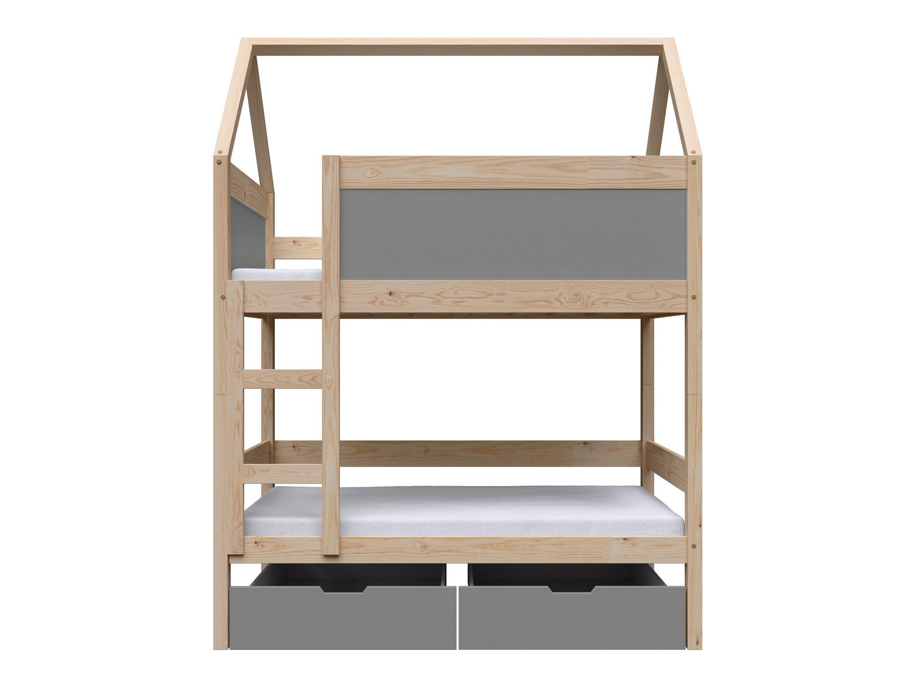 ETAGENBETT TAMI mit Bettkasten 80x180 cm Kieferfarben - Kieferfarben/Grau, Holz (80/180cm) - MASSENO