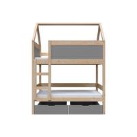 ETAGENBETT TAMI mit Bettkasten 80x180 cm Kieferfarben - Kieferfarben/Grau, Holz (80/180cm) - MASSENO