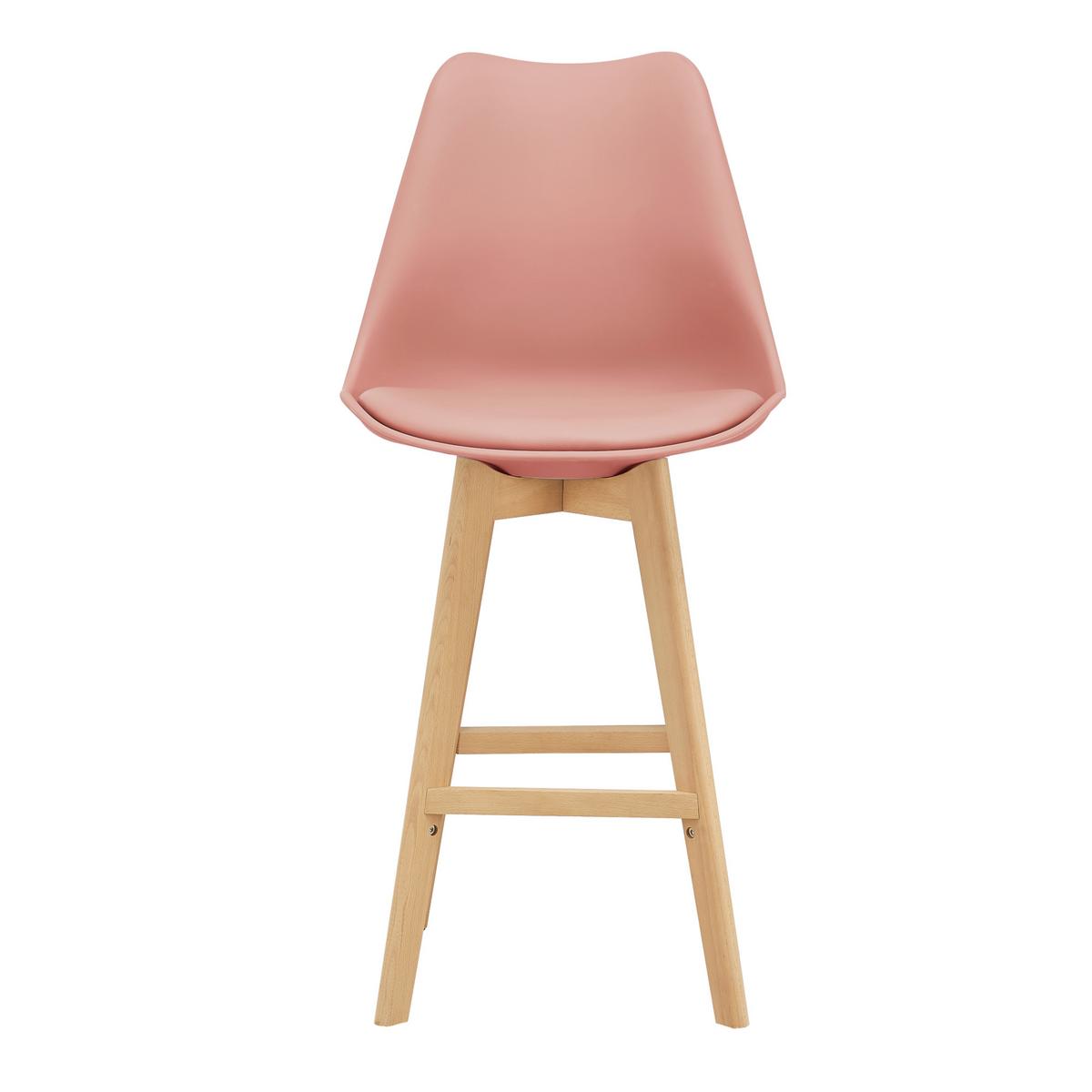 BARSTUHL Lublin 2er-Set - Rosa, Holz (48/105/58cm) - [en.casa]