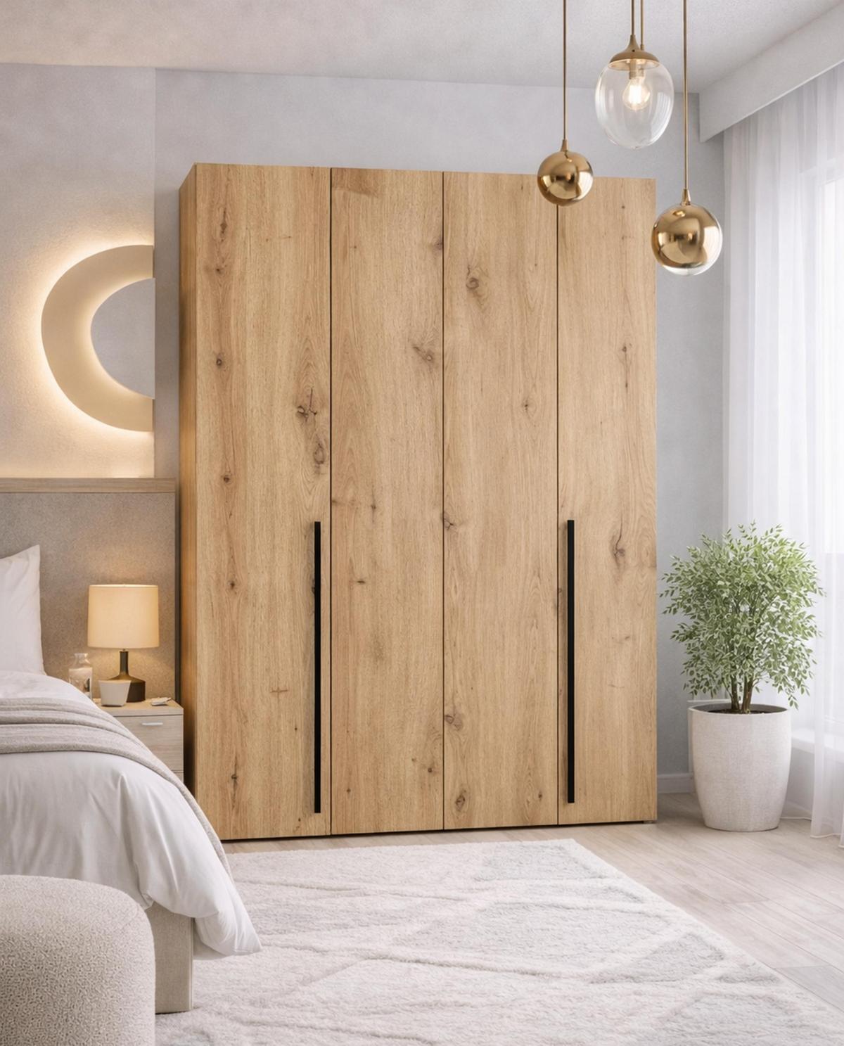 FALTTÜRENSCHRANK Omodeo 170 cm breit in Artisan-Eiche – mit WingLine-Falttüren - Eiche Artisan, Holzwerkstoff (170/240/58cm) - AX Living
