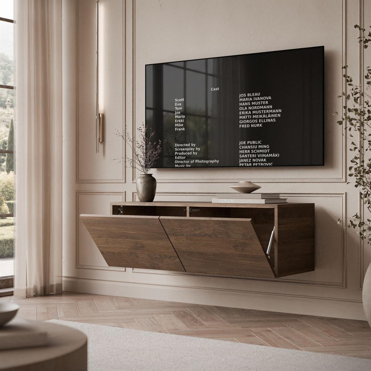 HÄNGENDER TV-Unit COLGANTE NUSSBAUM mit LED - Nussbaumfarben, Holzwerkstoff (100/49/40cm) - Lookway