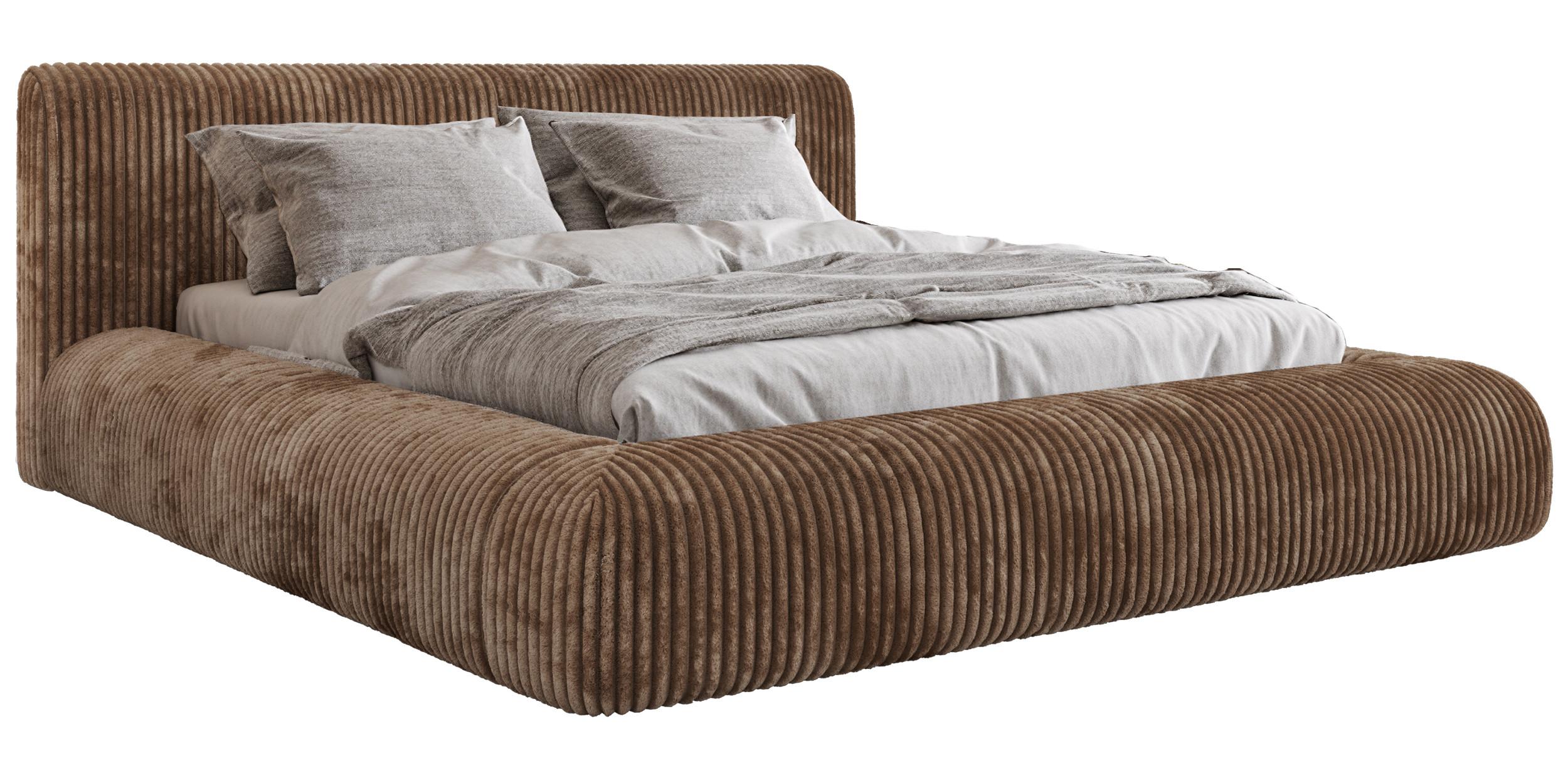 POLSTERBETT TILBEA CLASSIC 200/200 - Braun Cordstoff - Pocket-Matratze - Braun, Textil (200/200cm) - MKS
