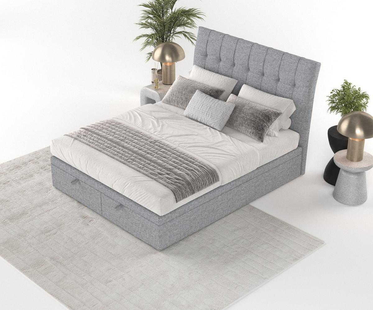 POLSTERBETT Kelsea mit Stauraum 160/200 cm Grau im Alta Stoff - Schwarz/Grau, Holz/Holzwerkstoff (160/200cm) - AltaBeds