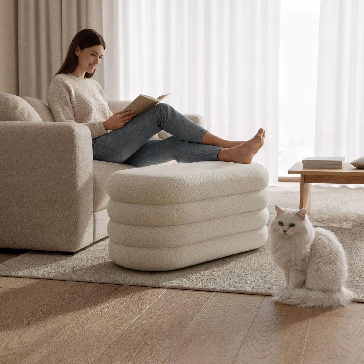POLSTERBANK mi Stauraum Weiß - Weiß, Textil (100/42/42cm) - RAUMHIRSCH FURNITURE