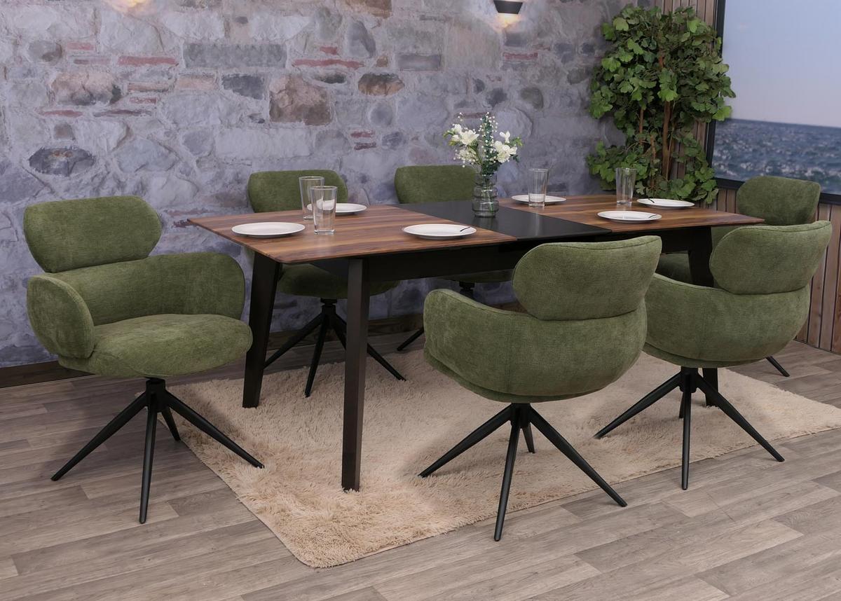ESSZIMMERSTUHL Grün 6er-Set - Olivgrün/Grün, Textil (61/86/69cm) - MCW