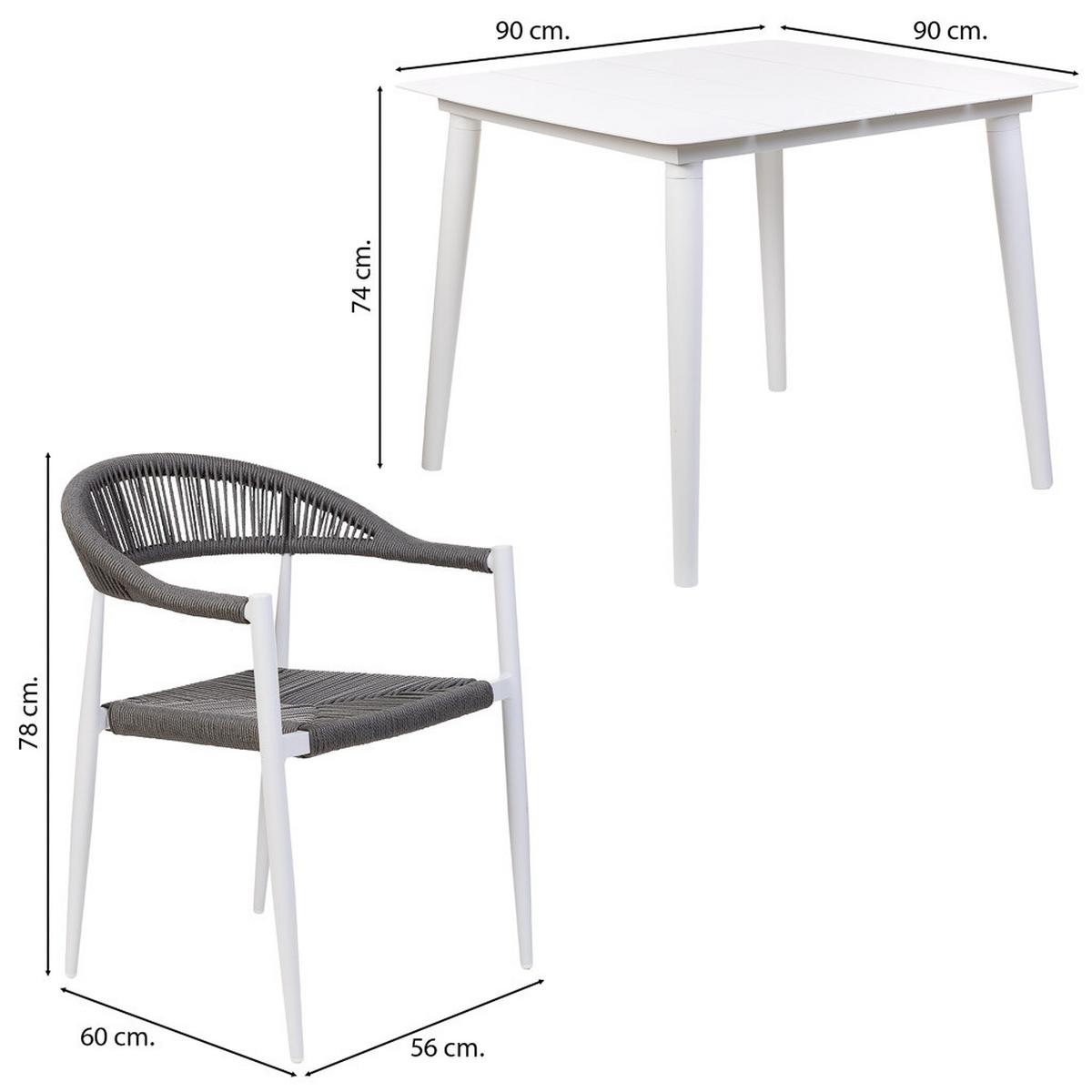 GARTEN-ESSGRUPPE, 5er-Set, Schwarz und Weiß - Multicolor, Metall - Wanderlust