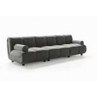 MODULSOFA LAYLA Taupe Velvet - Taupe/Schwarz, Buchenholz/Textil (274/74/99cm) - KAWOLA