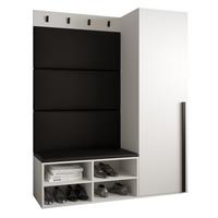 GARDEROBEN-SET 134/184/42 - Schwarz/Weiß, Holz/Kunststoff (134/184/42cm) - MÖBEL KRYSPOL