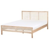 BETT mit Lattenrost 160/200 cm Kiefernholz Hellbraun Salernas - Hellbraun, Holz (160/200cm) - Beliani