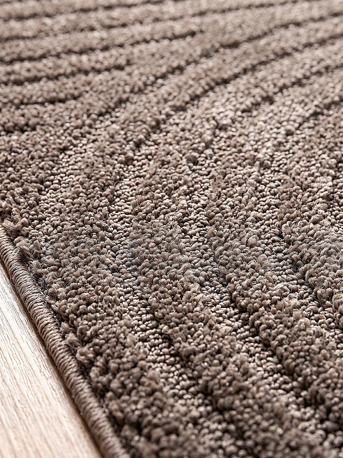 LÄUFER CETINA Geometrisch Polypropylen-Polyester Braun 80 x 300 cm - Braun, Textil (80/300cm) - KADIMA DESIGN