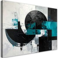 LEINWANDBILD 3D und geometrisch 100x70cm - Türkis, Textil (100/70cm) - Feeby