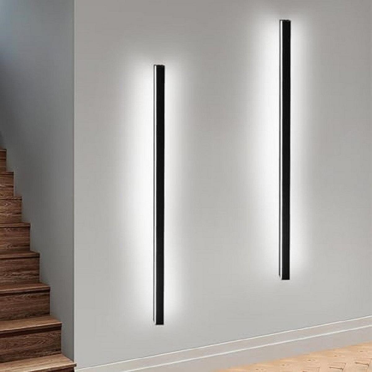 LED - WANDLEUCHTE Wogthar 4.0/100.0/2.5 cm - Schwarz, Metall (4/100/2.5cm) - ZMH