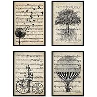 POSTER Set mit 4 Notizen A4 Schwarzer Rahmen - Schwarz, Papier (29.7/3cm) - Nacnic