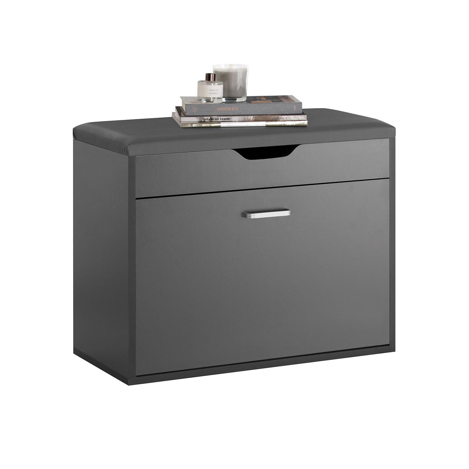 SCHUHBANK Grau - Grau, Holzwerkstoff (60/50/30cm) - SoBuy