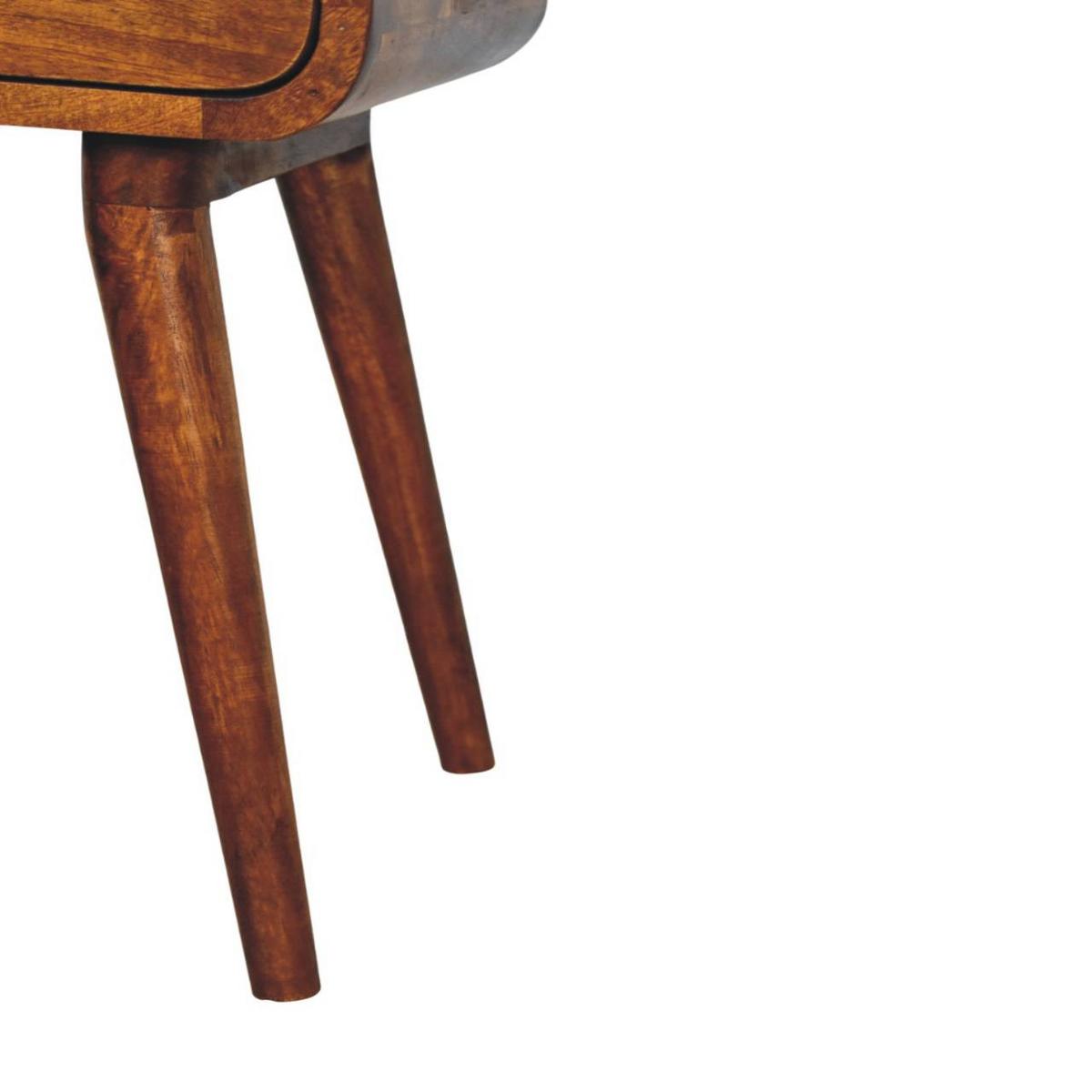 NACHTTISCH Massivholz Avora Mini Kastanienbraun, 1 Schublade, Dunkelbraun - Dunkelbraun/Messingfarben, Mangoholz/Holz (30/49/30cm) - Artisan Furniture
