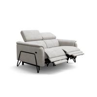 RELAXSOFA RODEN 2-Sitzer mit 2 Relax, creme, Veloursstoff - Creme, Holz/Textil (148/82/103cm) - Wozimo
