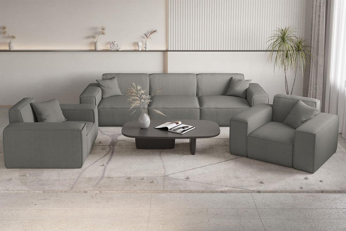 SESSEL Celes Premium Stoff Scala - Grau, Holzwerkstoff/Textil (121/73/88cm) - Fun Möbel